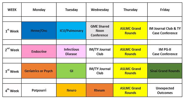 Internal medicine conference schedule