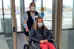 Patient entering the emergency department in wheelchair