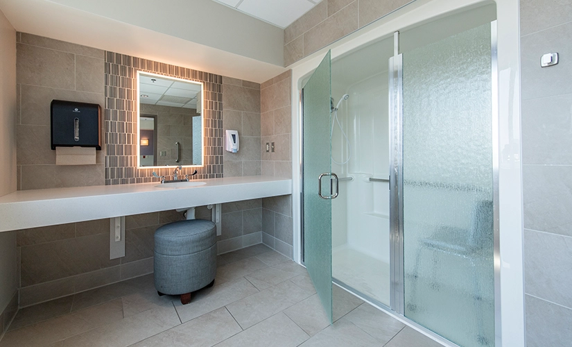 Private bathroom in Kenosha birthing center at Aurora Medical Center